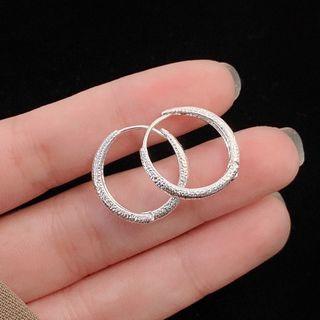 Mini Hoop Earring 1 Pair - Su - Silver - One Size