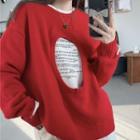 Cutout Sweater Sweater - Red - One Size