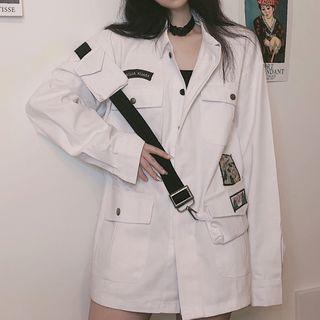 Set: Applique Button Jacket + Belt Bag