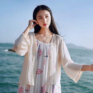 3/4-sleeve Lace Trim Jacket