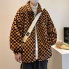 Checkerboard Applique Fleece Jacket