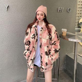 Camo Fleece Buttoned Jacket