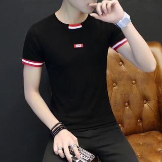 Short-sleeve Contrast Lining T-shirt