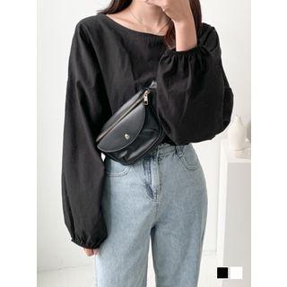 Pocket-front Pleather Sling Bag