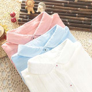 Long-sleeve Peter Pan Collar Shirt