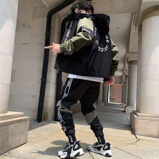 Set: Lettering Jacket + Harem Pants