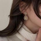 Flower Faux Pearl Alloy Dangle Earring 1 Pair - 925 Silver - Earring - White - One Size
