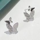 Butterfly Sterling Silver Earring E995 - 1 Pair - Silver - One Size