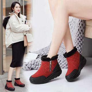 Fluffy Trim Platform Short Snow Boots