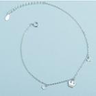 925 Sterling Silver Crown Anklet S925 Silver - One Size