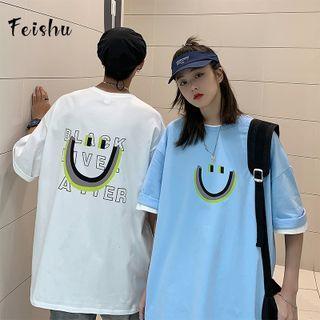 Elbow Sleeve Smiley T-shirt