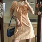 Square-neck Puff-sleeve Dress As Shown In Figure - One Size