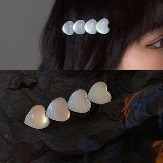 Heart Hair Clip 1873a# - White - One Size