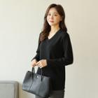V-neck Faux-fur Lined T-shirt