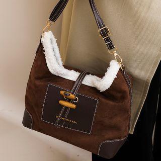 Toggle Faux Suede Crossbody Bag