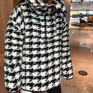 Houndstooth Padded Anorak Jacket Black - One Size