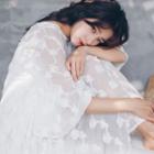 Set: Slipdress + 3/4-sleeve Embroidered Dress
