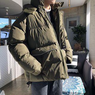 Reflexive Trim Padded Hooded Zip Coat