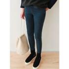 Band-waist Brushed-fleece Lined Slim-fit Jeans