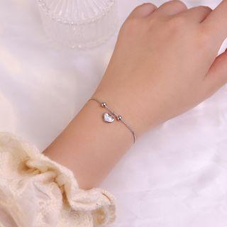 Heart Bracelet With Gift Box - 1 Pair - Silver - One Size