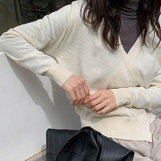 V-neck Wrap Front Cardigan