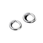 Simple Fashion Geometric Circle 316l Stainless Steel Small Stud Earrings Silver - One Size