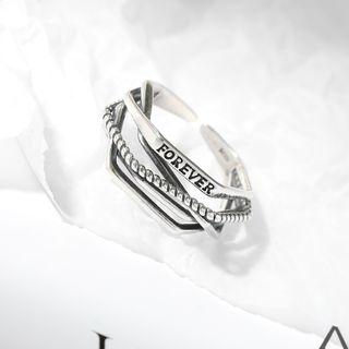 Lettering Layered Open Ring 1 Piece - As Shown In Figure - One Size