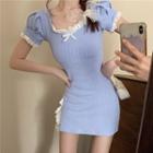 Short-sleeve Lace Slim-fit Dress