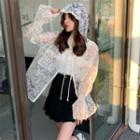 Flared-cuff Lace Jacket White - One Size