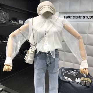 Tie-neck Organza Blouse