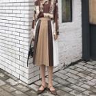 Color Block Accordion Pleat Skirt