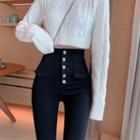 Cable-knit Sweater / High-waist Skinny Pants