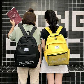 Lettering Mesh Panel Oxford Backpack