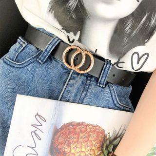 Double Hoop Faux Leather Belt