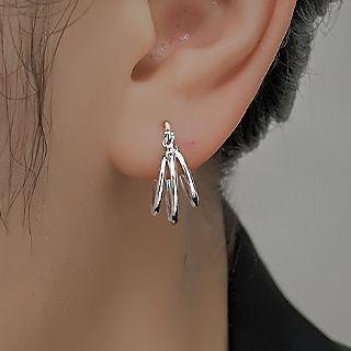 Layered Alloy Dangle Earring 1 Pair - Earring - Silver - One Size