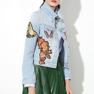 Patch Embroidered Denim Jacket
