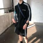 Couple Matching Striped Detail Track Jacket + Shorts