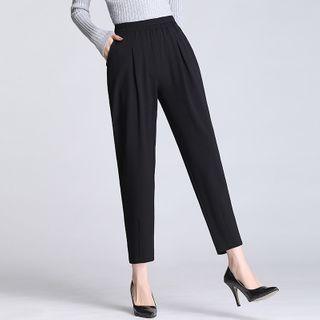 Plain Cropped Tapered Dress Pants