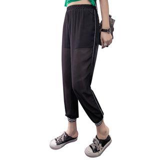 Sheer Panel Sweatpants