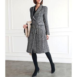 Double-breasted Pattern Long Coat