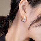 Faux Crystal Hoop Earring 1 Piece - As Shown In Figure - One Size