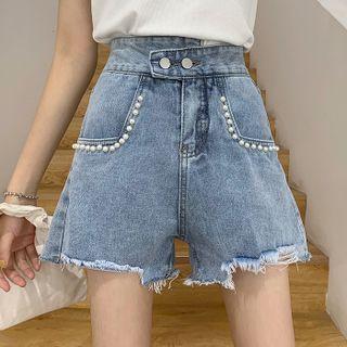 Pearl High-waist Denim Shorts