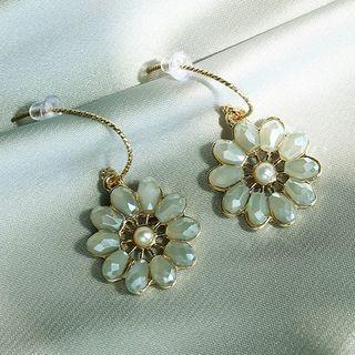 Flower Alloy Drop Earring
