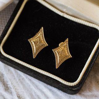 Retro Ear Stud 1 Pair - Gold - One Size