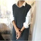 Long Sleeve Shirt / Sleeveless Knit Dress