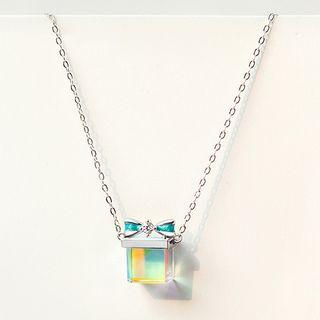 925 Sterling Silver Gift Box Pendant Necklace Silver - One Size