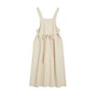 Midi A-line Denim Overall Dress Almond - One Size