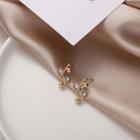 Rhinestone Alloy Dangle Earring 1 Pair - 925 Silver Earrings - Gold - One Size