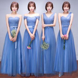 Tie Waist Sheer Evening Gown