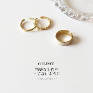 Alloy Open Ring 01# - Set Of 3 - Gold - One Size
